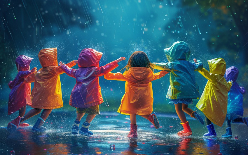 rainy day celebration in preschool