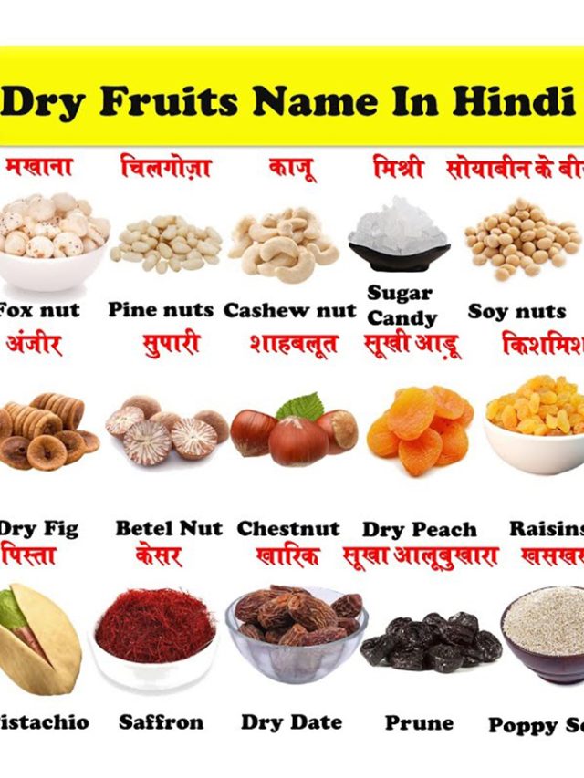10 Famous Dry Fruits Names in English & Hindi with Pictures