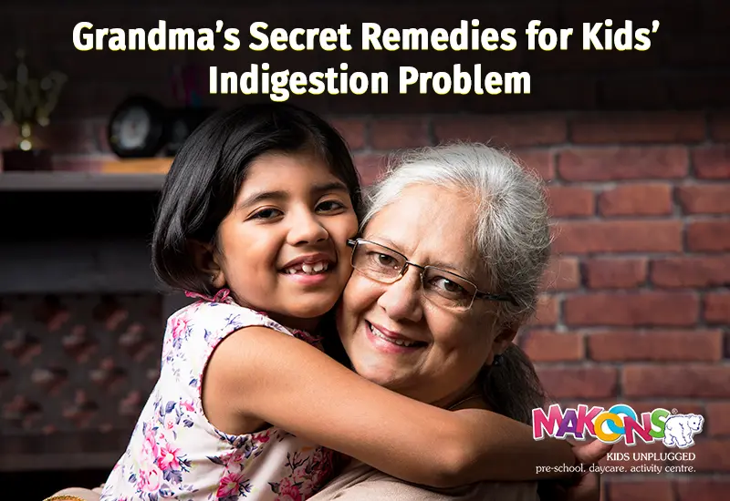Child hug to grandmother