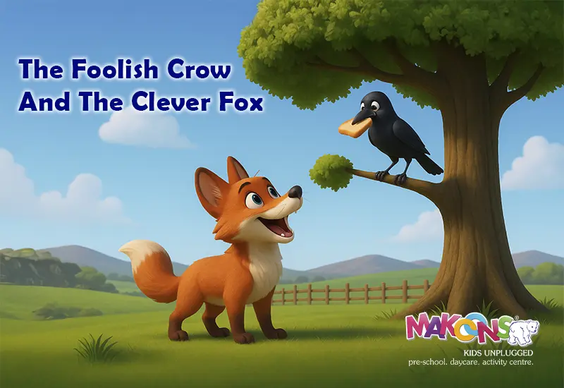 The Foolish Crow and the Clever Fox – A Famous Story for Kids