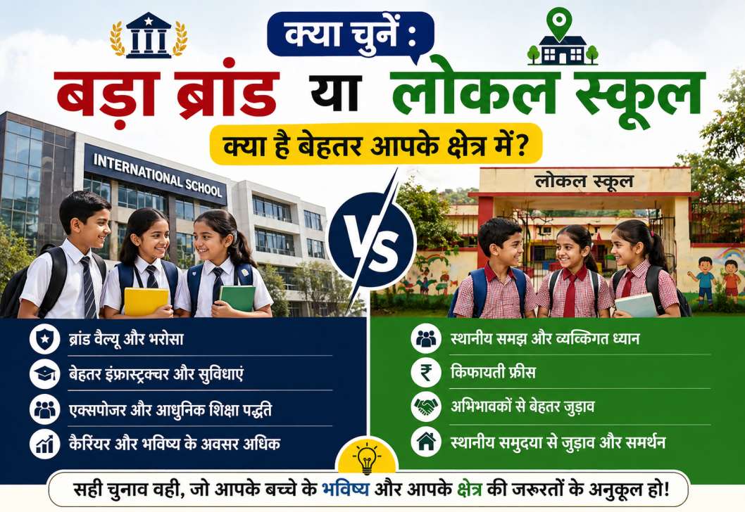 क्या चुनें : बड़ा ब्रांड या लोकल स्कूल ,क्या है बेहतर आपके क्षेत्र मेंं